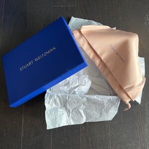 Stuart Weitzman Blue Empty Shoe Storage Box + tissue paper + dust bag decoration